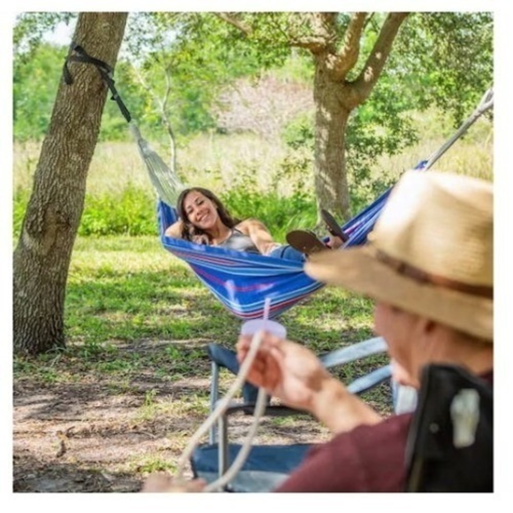 Bliss Hammock In A Bag Blue Striped Portable Travel Hammock New 220lb Capacity - Picture 8 of 10